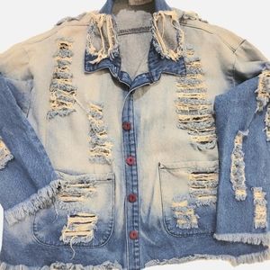 💎VIBRANT M.I.U | JEAN JACKET | RIPPED STYLE